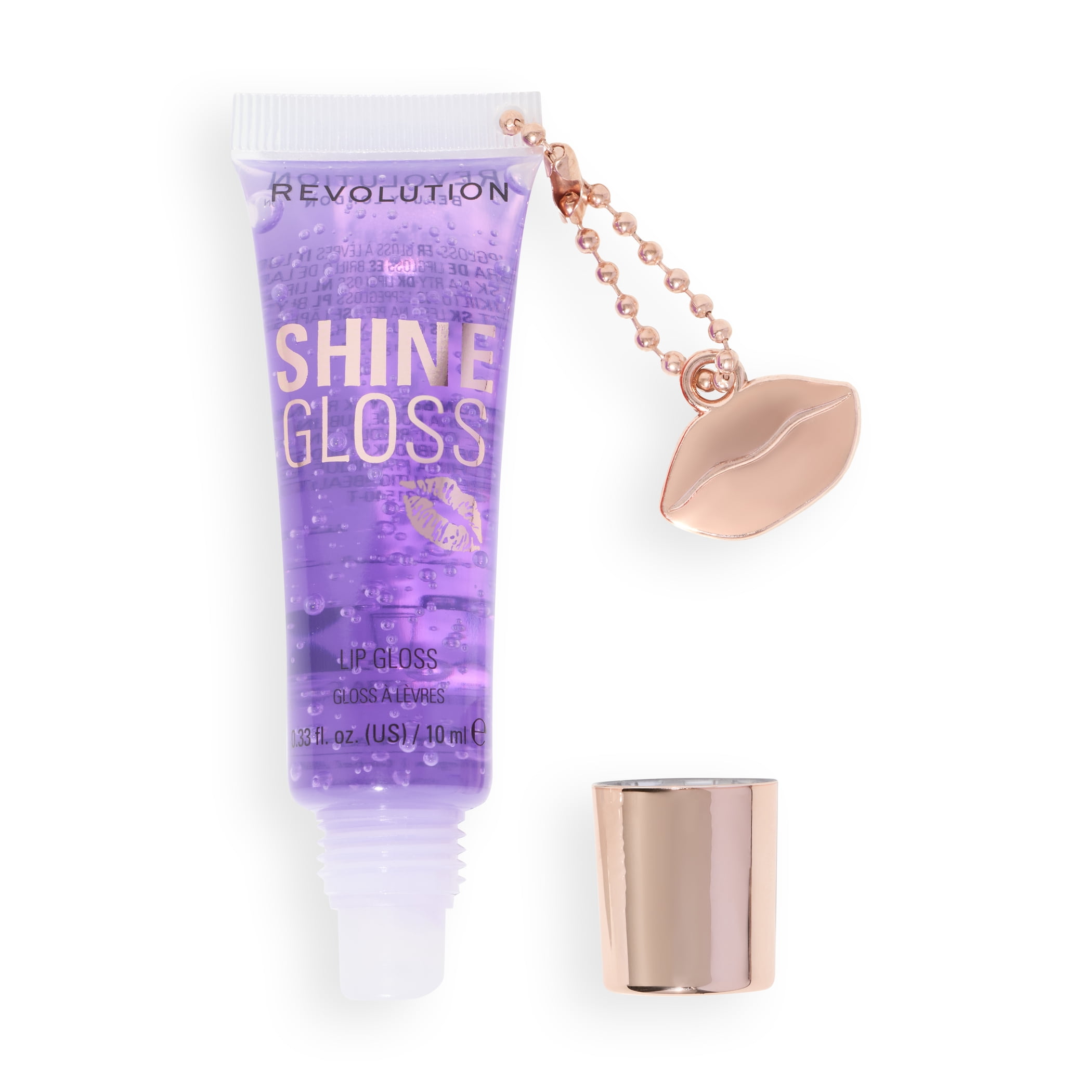 Revolution Shine Lip Gloss, Translucent, Moisturizing, Purple Gummy