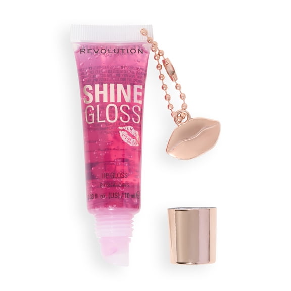 Revolution Shine Lip Gloss, Translucent, Moisturizing, Raspberry Ripple