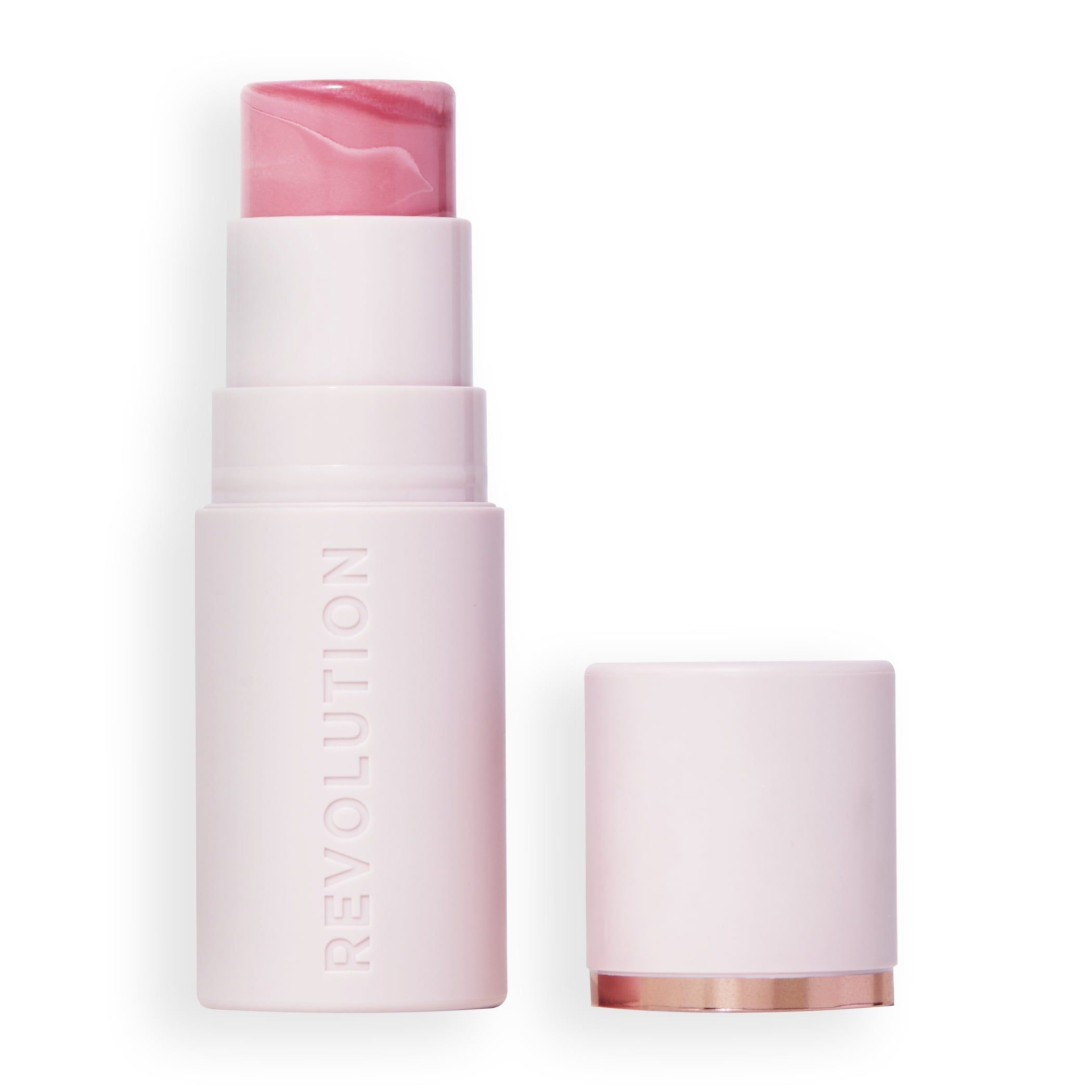Revolution Skin Silk Marble Blush Stick, Natural Finish, Buildable, Light Pink, 0.15 oz