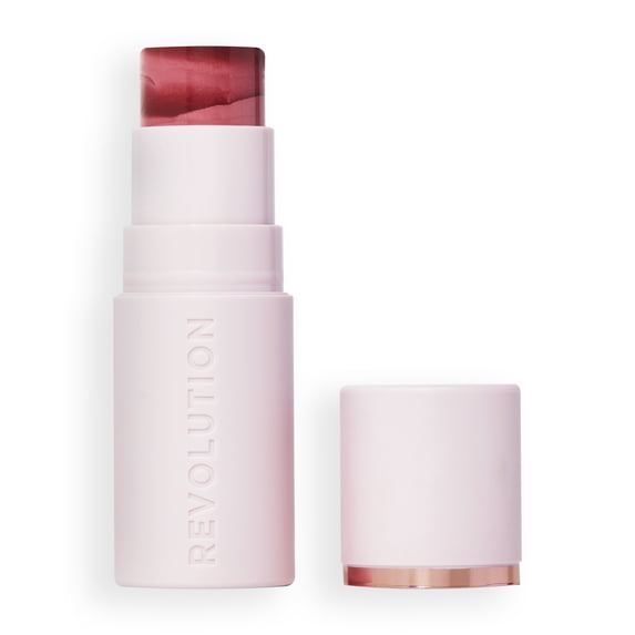 Revolution Skin Silk Marble Blush Stick, Natural Finish, Buildable, Sundown Spice, 0.15 oz