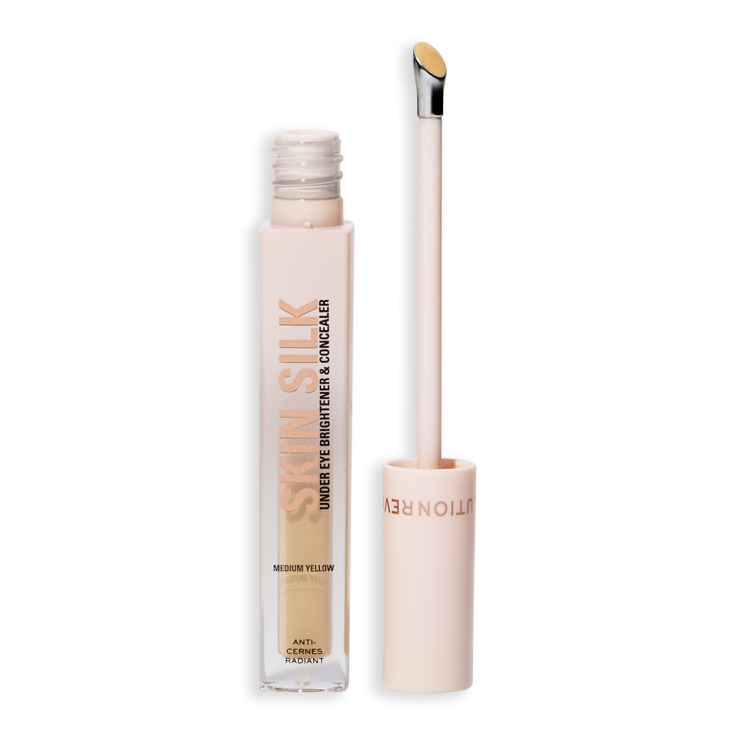 Revolution Skin Silk Radiant Serum Concealer, Buildable Coverage, Medium Yellow, 0.13 oz