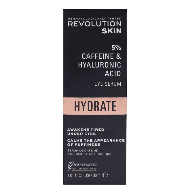 Revolution Skincare 5% Caffeine Solution Hyaluronic Acid Under Eye Serum, 1.01 fl oz