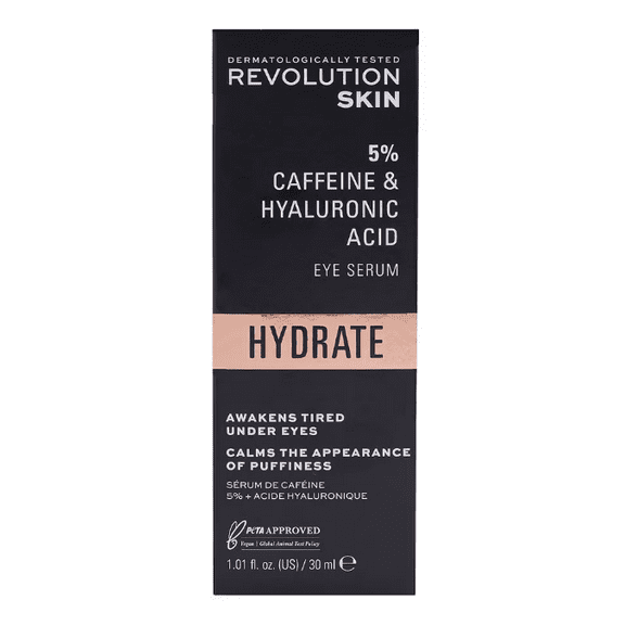 Revolution Skincare 5% Caffeine Solution Hyaluronic Acid Under Eye Serum, 1.01 fl oz