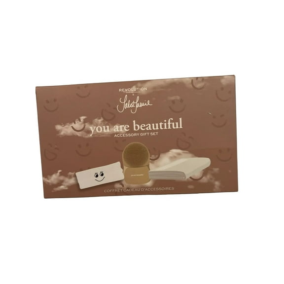 Revolution Beauty Accessory Gift Set - 3 Piece You Are Beautiful Facial Cleansing Set with Headband, Facial Cleansing Brush & Cleansing Cloth