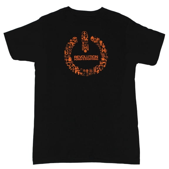 Revolution (TV Show) Mens T-Shirt - Power is Everything On Symbol Collage (Medium)