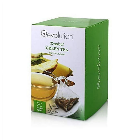 Revolution Tea - Tropical Green Tea | Premium Full Leaf Infuser Teabags - Island Energy Boost (20 Bags)