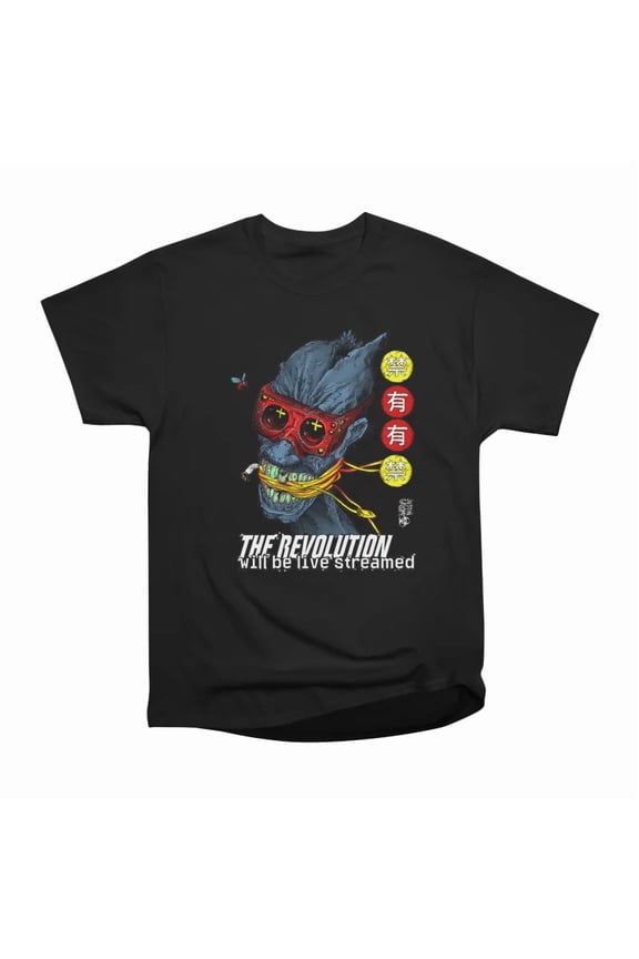 Revolution Will Be Live Streamed cyberpunk variant 10 BLACK OG T-Shirt Tee Gift For Him Me