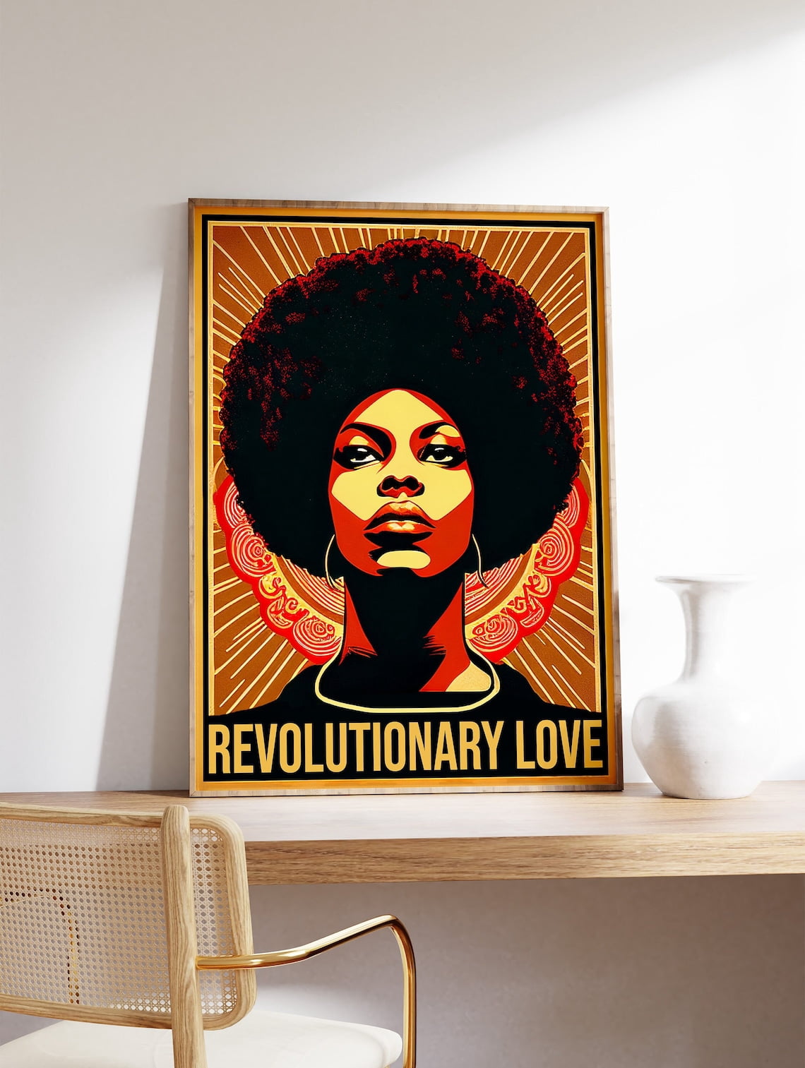 Revolutionary Love Black Art Power Equality Feminist Afro Female Print ...