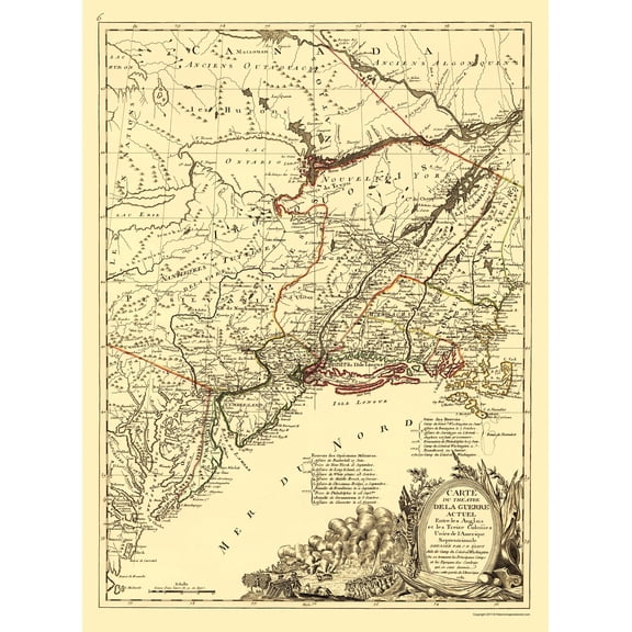 Revolutionary War Map - Thirteen Colonies North America - Eliot 1781 - Vintage Wall Art
