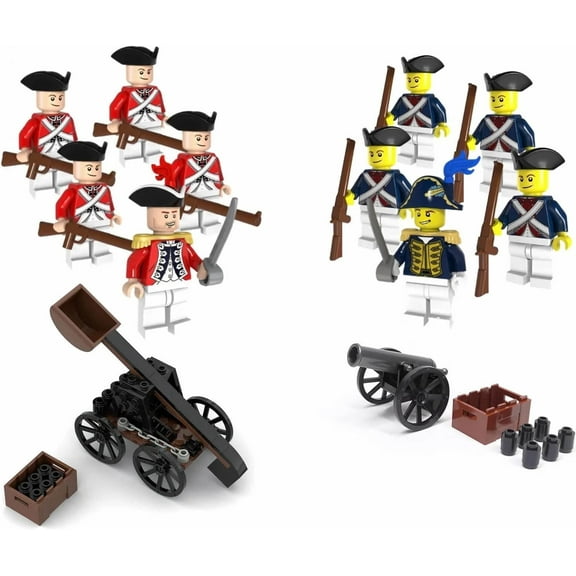 Revolutionary War Mini Action Figures Building Toys party supplies Set(14Pack ) Collectible Historical Battle Soldiers 1.77 inch Minifigures