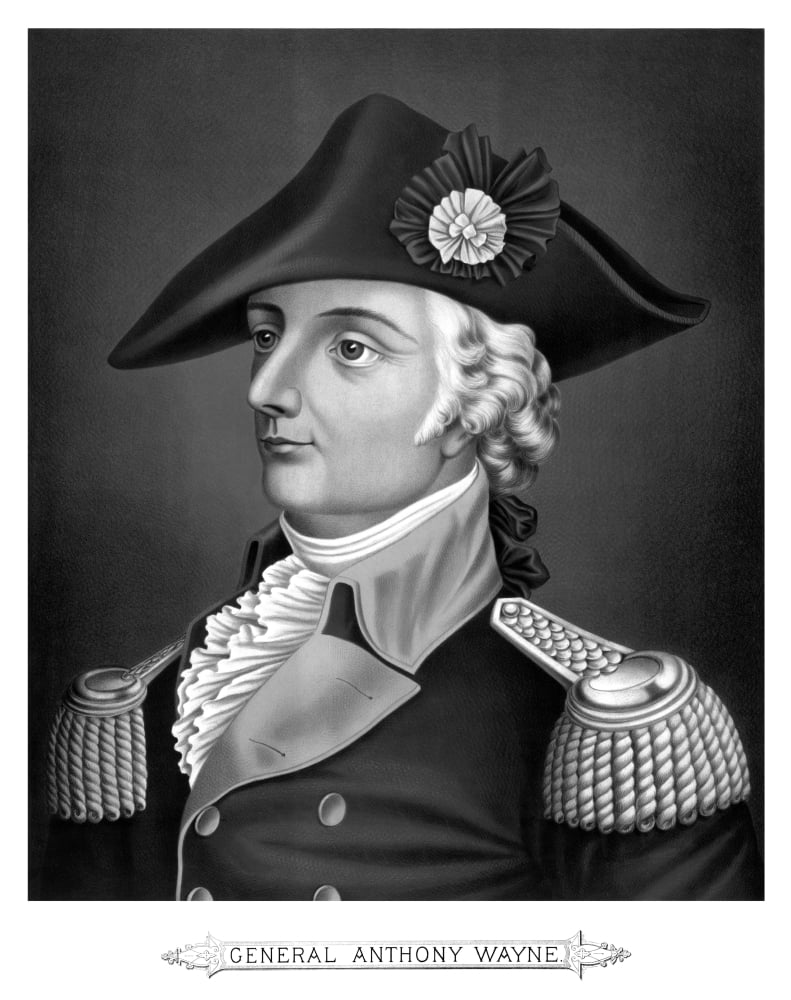 Revolutionary War Print of General Mad Anthony Wayne Canvas Art - John ParrotStocktrek Images (25 x 32)