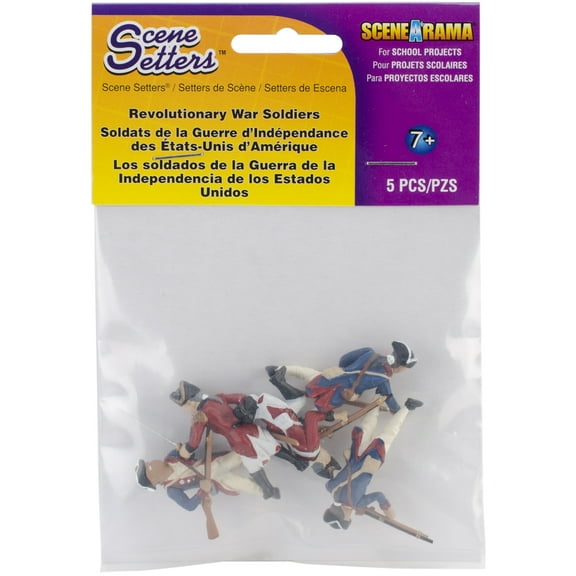 Revolutionary War Soldier Figurines 5/pkg