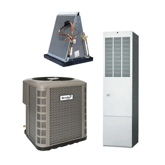 Revolv Sweat Fit 2.5 Ton 14.3 SEER2 R-454B 45,000 Btu 95% Afue Mobile Home Front Return Downflow Dual Fuel System (With Cabinet) | HSH4ME5M1SP30-C85DAMX3036UB-MG2RB045F1AC