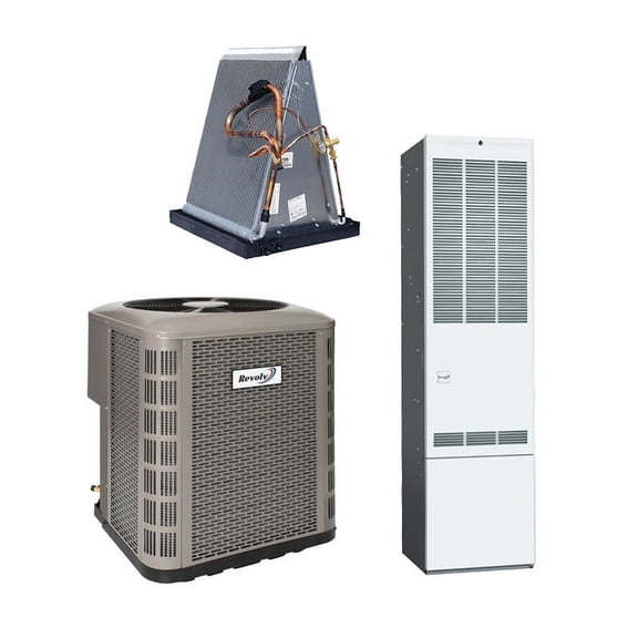 Revolv Sweat Fit 3 Ton 14.3 SEER2 R-454B 90,000 Btu 80% Afue Mobile Home Front Return Downflow Gas System (With Cabinet) | HSA4ME5M1SN36-C85DAMX3036UB-MG1EB090F1AB