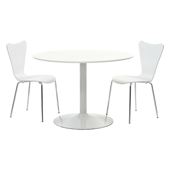 Modway Revolve 3-Piece Dining Set, White