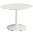 thumbnail image 1 of Modway Revolve Round Wood Dining Table with Aluminum Base in White, 1 of 4