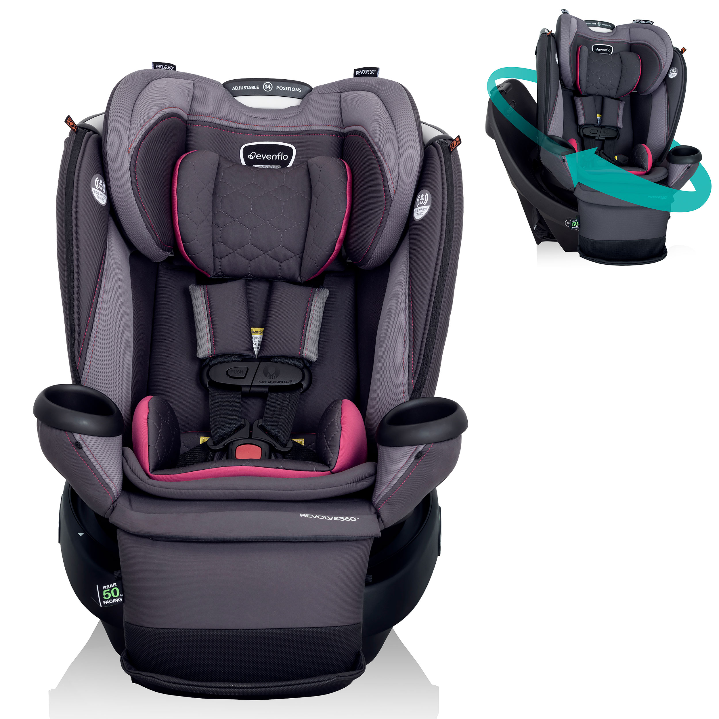 Graco Extend2Fit Convertible Car Seat, Kenzie Pink
