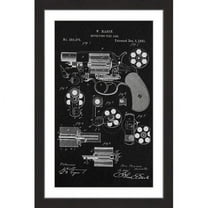 "Revolver 1881 Black Paper" Framed Painting Print