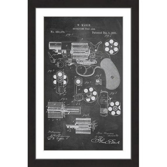 "Revolver 1881 Chalk" Framed Painting Print