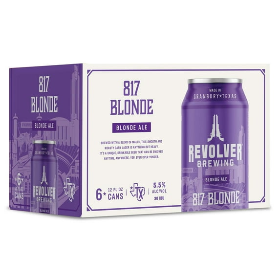 Revolver Brewing, 817 Blonde, Blonde Ales, Craft Beer, 6 Pack, 12 fl oz Aluminum, 5% ABV,
