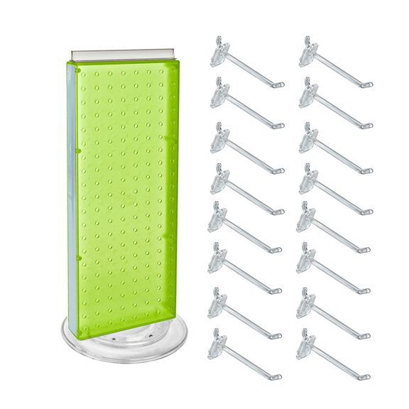 Revolving 8"W x 20.625"H Pegboard Counter Display w/16 4"Hooks