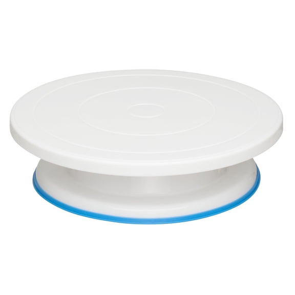 Revolving Cake Decorating Turntable, 11 Inch Round Rotating Cake Stand with Stainless Steel Ball Bearings, High Impact Plastic Decorating Platform for Beginner Bakers