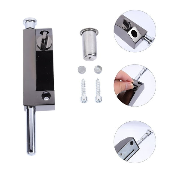 Silver Zinc Alloy Door Security Foot Lock for Durable and Easy Use Spring Latch Lock 1 Piece