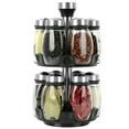 Revolving Rack Organizer For Kitchen 12 Jar Glass Seasoning Organizer Organizer Clear Cereal