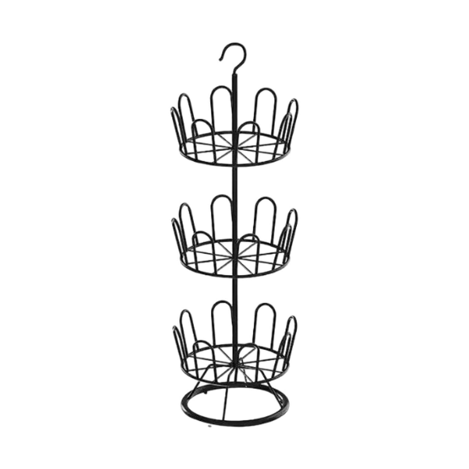 Revolving Shoe Rack Round Shoe Organizer Rack Modern Shoes Drying Standing Circular Shoe Rack Shoe Tree Rack for Laundry Room Black 3 Tiers