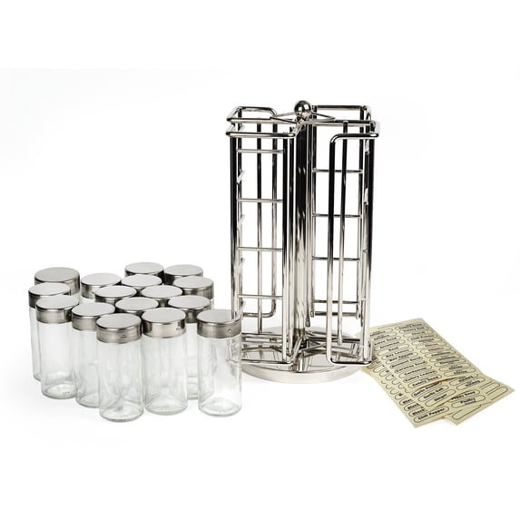 Revolving Spice Rack (16 Jars and Labels)