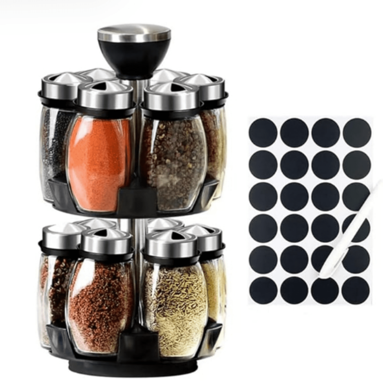 Revolving Spice Rack Organizer Countertop, Spinning Spice Storage Rack ...