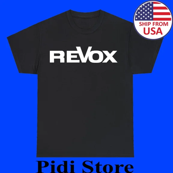Revox Men's Black T-Shirt Size S to 3XL