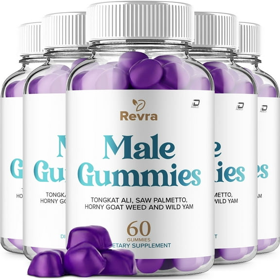 Revra Gummies for Men  Revra Gummy Natural Blend Vitamins for Overall Health, 5 Pack, 300 Gummies