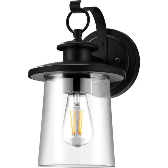 Revtronic Outdoor Wall Sconce, Matte Black Exterior Wall Mount Light Fixture for Porch House Patio Front Door