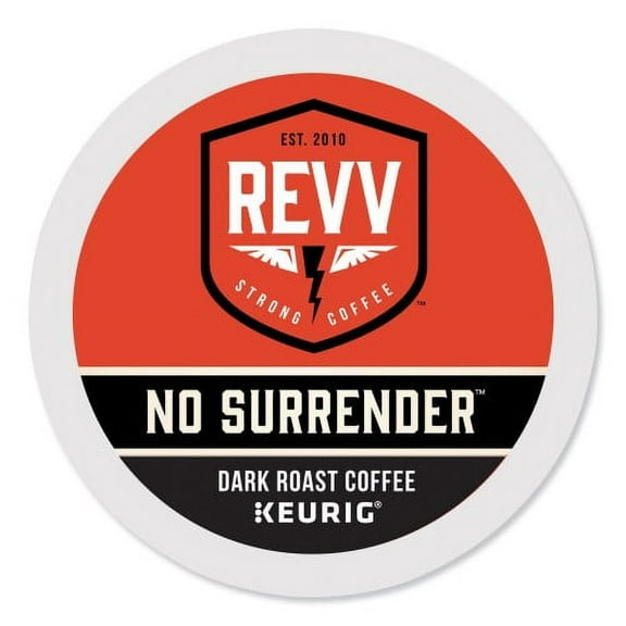 Revv NO SURRENDER K-Cup, Dark Roast, K-Cup, 24/Box, Each