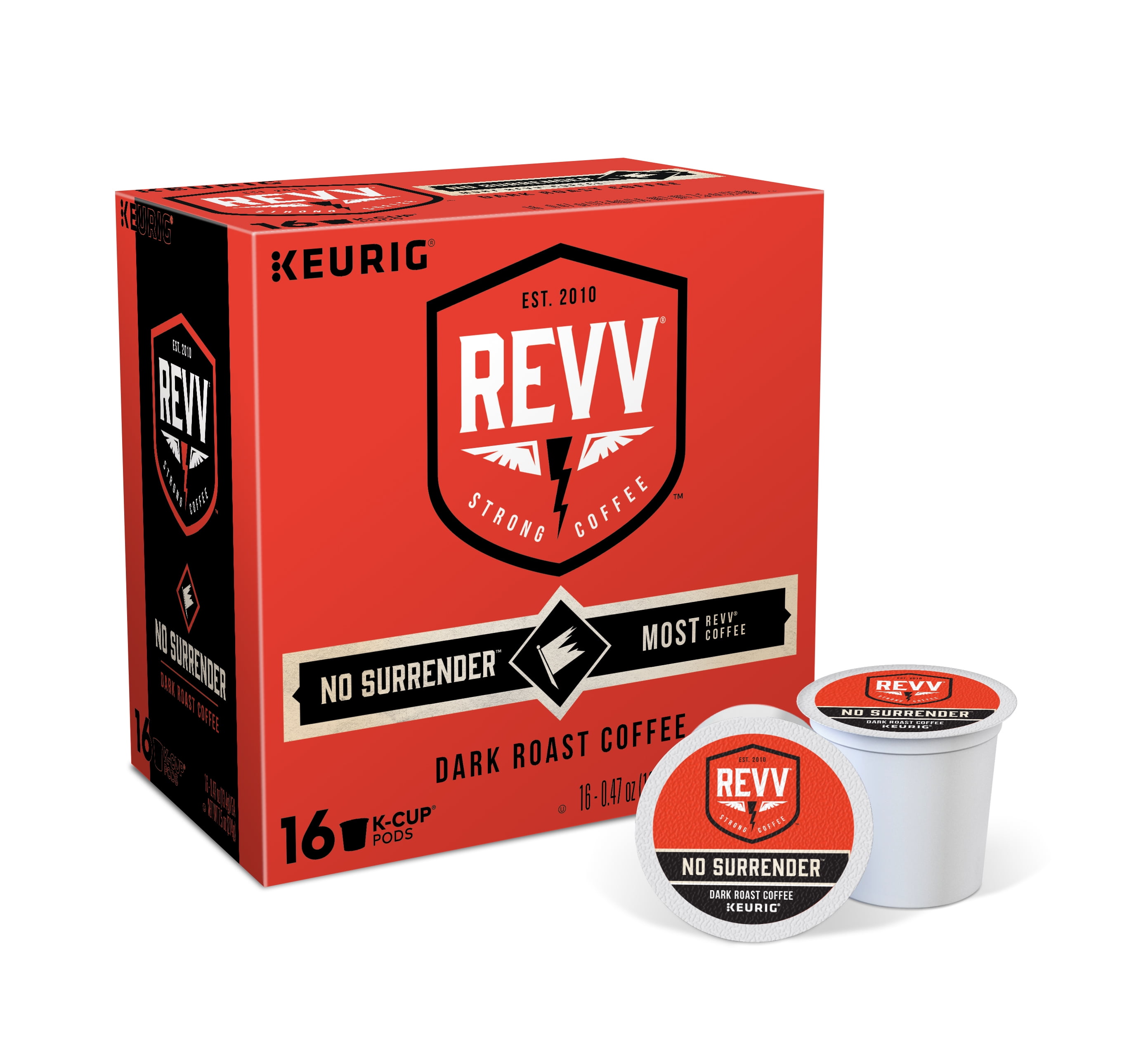 Revv No Surrender Coffee, Keurig KCup Pods, Dark Roast, 16ct