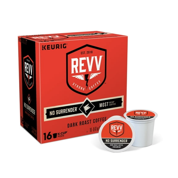 Revv No Surrender Coffee, Keurig K-Cup Pods, Dark Roast, 16ct