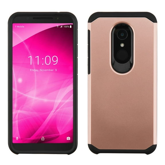Revvl 2 Case (T-Mobile) With [Tempered Glass Screen Protector Included], Heavy Duty Drop Protection Dual Layers Impact Advanced Rugged Protective Slim Fit Phone Cover-Black