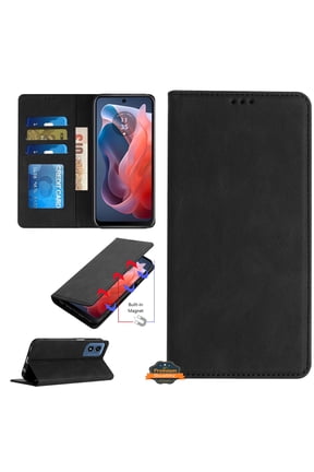 For Revvl 7 Pro 5G (T-Mobile) Wallet Pouch with Credit Card Holder Flip Card Slots, Kickstand and Magnetic Closure PU Vegan Leather Phone Case Cover by Xpression - Black