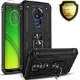 thumbnail image 1 of Revvlry Phone Case,(T-Mobile) Moto G7 Play Case Case, With [Tempered Glass Screen Protector Included], STARSHOP Drop Protection Ring Kickstand Cover- Black, 1 of 7