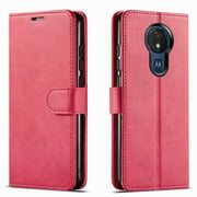 Revvlry Phone Case,T-Mobile Moto G7 Play Case, [NOT FIT MOTO G7 / MOTO G7 POWER ] Case, Included [Tempered Glass Screen Protector], Starshop Premium Leather Wallet Pocket Credit Card Slots-Pink