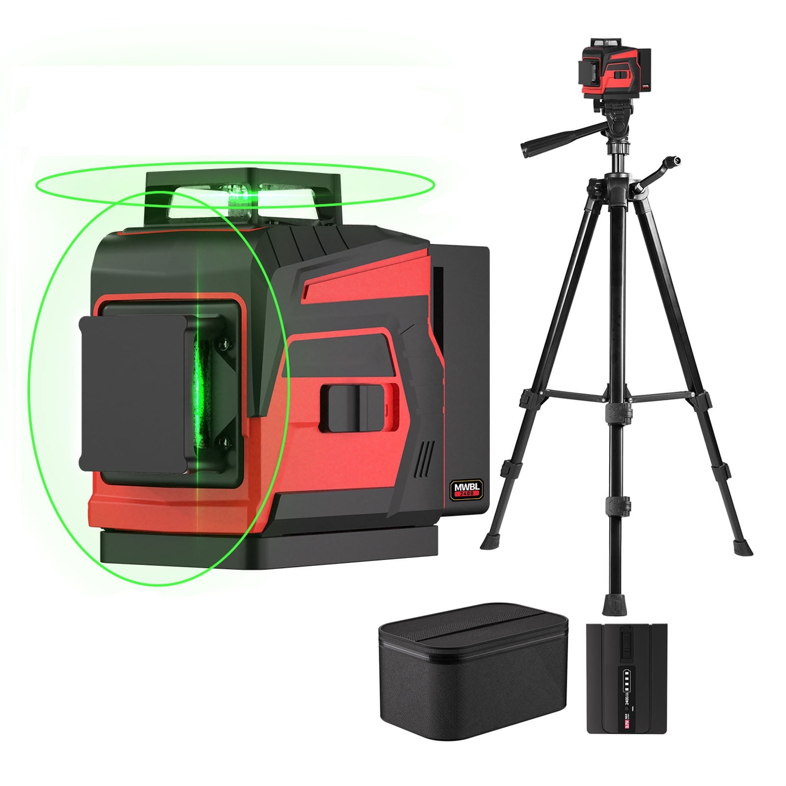 Laser Level with Tripod 2x360 Green Beam Self Leveling Laser Level Tools for Home DIY Picture Hanging with Rechargeable Battery Remote Control