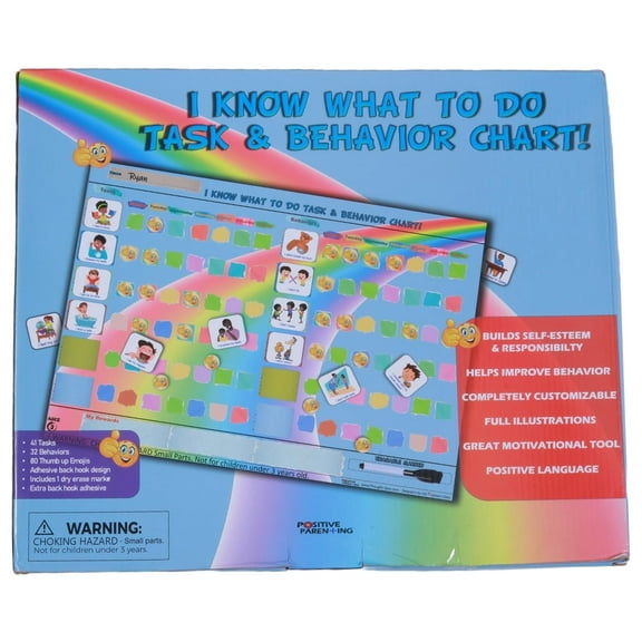 Reward Chart for Kids; Kid's Chore & Behavior Chart: 41 Task Pieces, 32 Behavior Pieces, and 80 Reward Pieces; Chart for Kid's Behavior; Responsibility Chart for Kids