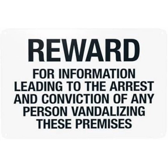 Reward For Information Leading To The Arrest And Conviction Of Any Warning Sign, Metal Signs for Home Business Street Wall Caution Custom Decor 12 x 8 Inch