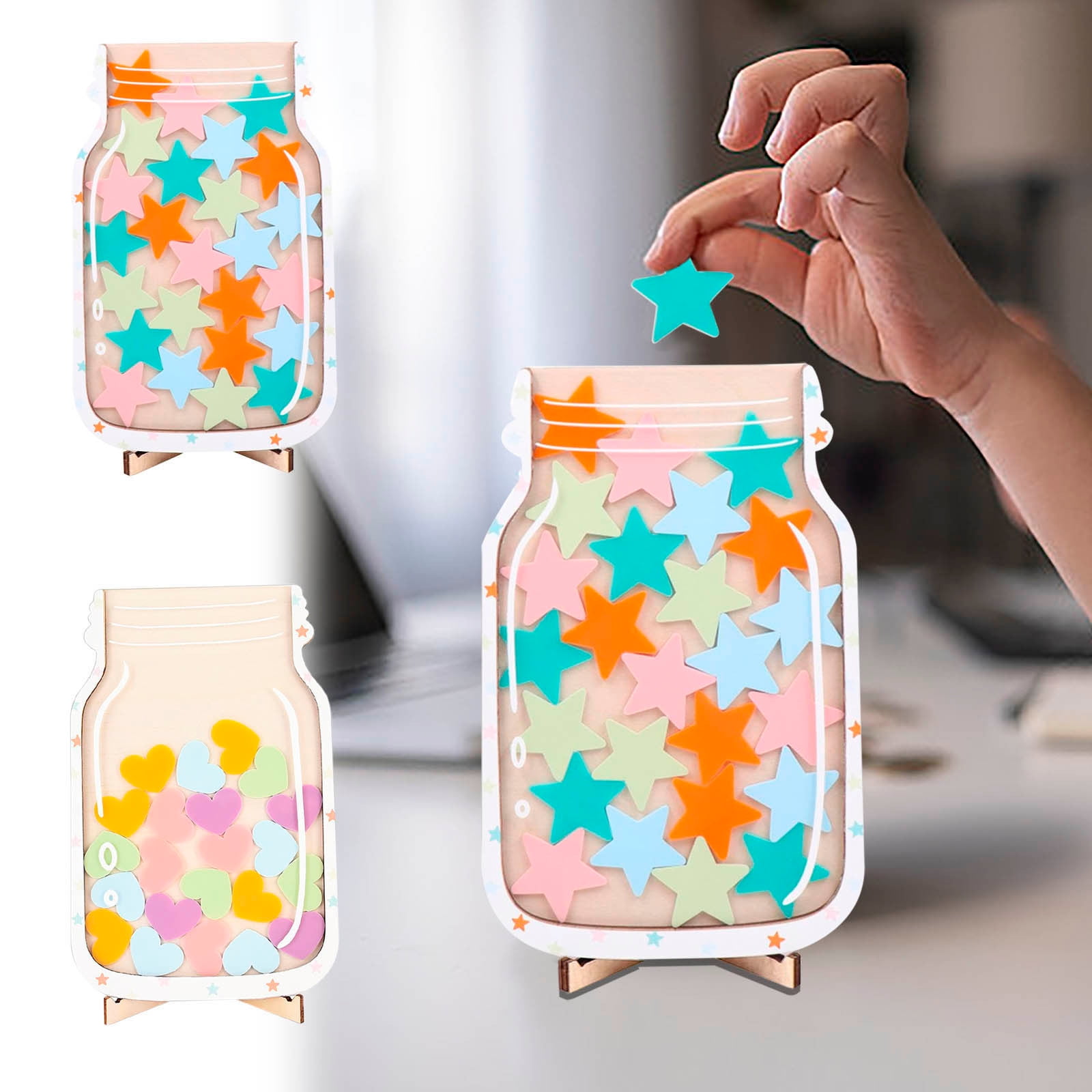 Reward Jar under $5! Yannianjz Reward Jar for Kids, Star Token Behavior ...