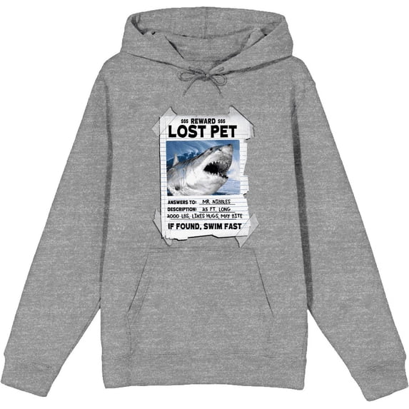 Reward Lost Pet Poster Adult Heather Gray Long Sleeve Hoodie-Medium