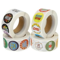 Toyandona Motivational Reward Stickers for Kids Classroom Decor Assorted Colors Safe Paper Stickers 4 Rolls