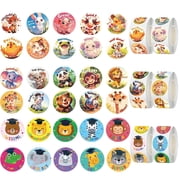 Kywib 3000PCS Reward Stickers for Teachers Classroom, 6 Rolls Cute Animal Motivational Stickers for Students, Homework, Charts and School Supplies