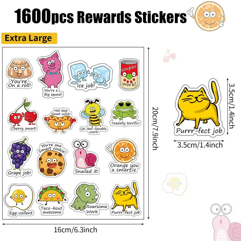 Valentines Day Stickers for Kids, 100 Sheets with Over 1,600