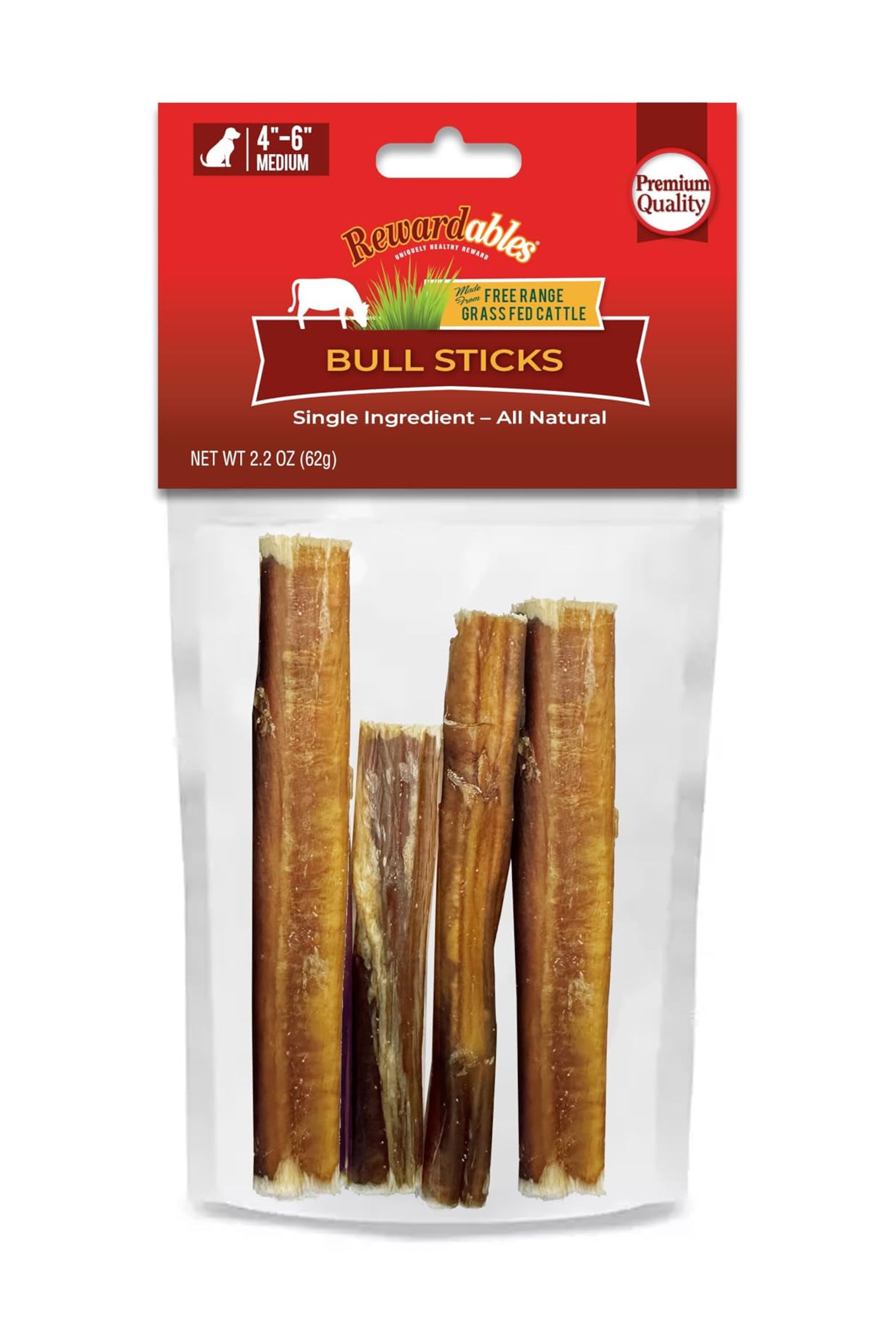 Rewardables Bully Stick,Small, SingleIngredient, OIF8 Premium, All